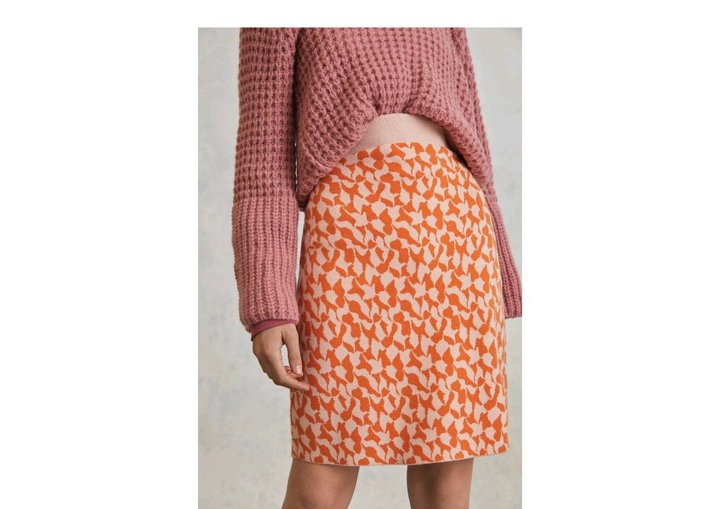 Anthropologie Maeve Abstract Swirl Knit A-Line Skirt Size S